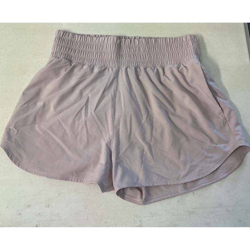 Nike Dri-FIT Womens XL Lavender Smocked Waist Running Shorts Purple Athletic